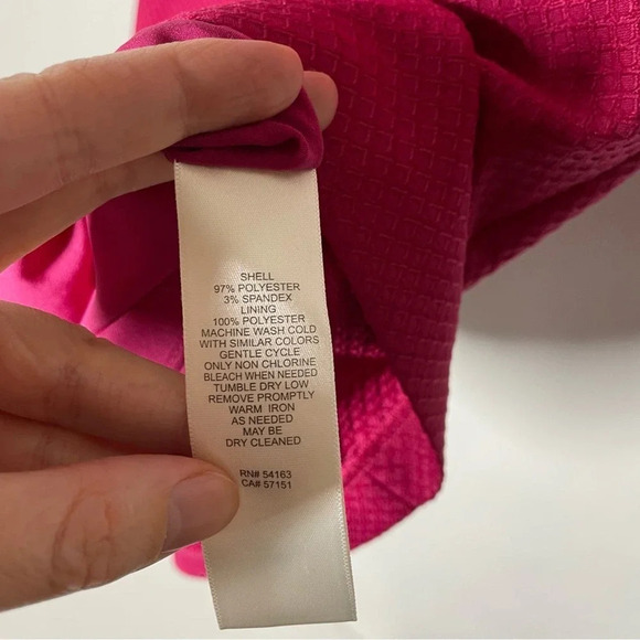 Eliza J Fuchsia Pink Textured Cap Sleeve Dress Size 12 - Picture 5 of 7